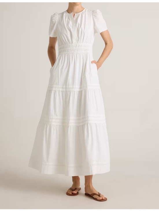 Quince Dresses & Skirts - NWT Quince Organic Cotton Poplin tiered white maxi dress